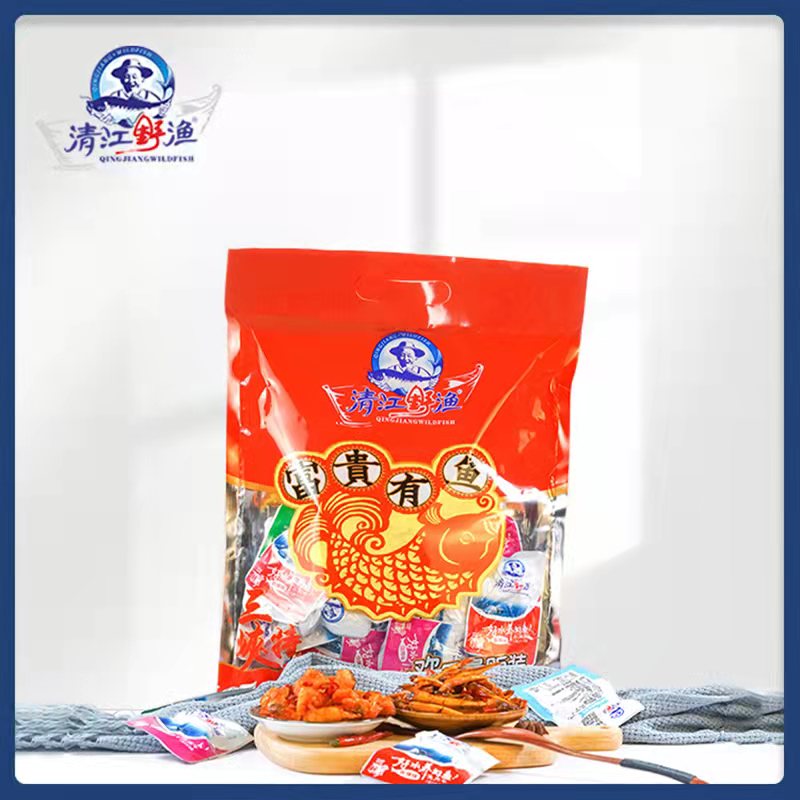 【休闲零食 健康美味】土老憨 清江野渔鱼干鱼块礼袋装338g特产即食零食麻辣小鱼仔香辣鱼块 综合口味