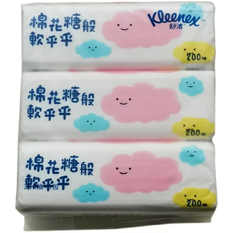 舒洁 卡通系列抽纸200抽3包装