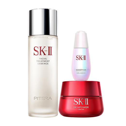 SK-II精华护肤三部曲（神仙水230ml+大红瓶50g+小灯泡50ml）赠洁面小样20g 商品图1