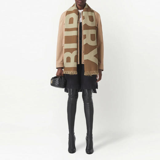【四】BURBERRY 巴宝莉 女士logo羊毛提花围巾 混色 8057148 A8773 商品图3