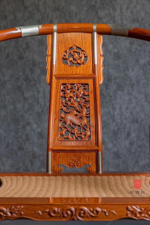 红桥红  家具严选  缅甸花梨（大果紫檀）【绳面 王款 麒麟纹交椅】 商品图1