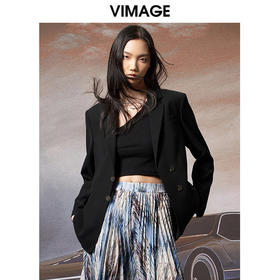 VIMAGE纬漫纪秋季新款气质帅气职业百搭收腰显瘦西装外套V1803410
