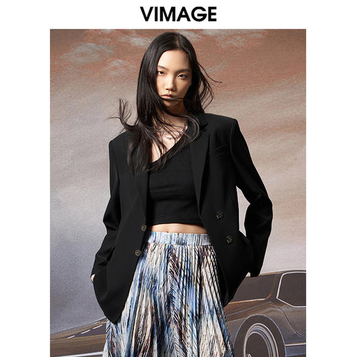 VIMAGE纬漫纪秋季新款气质帅气职业百搭收腰显瘦西装外套V1803410 商品图0