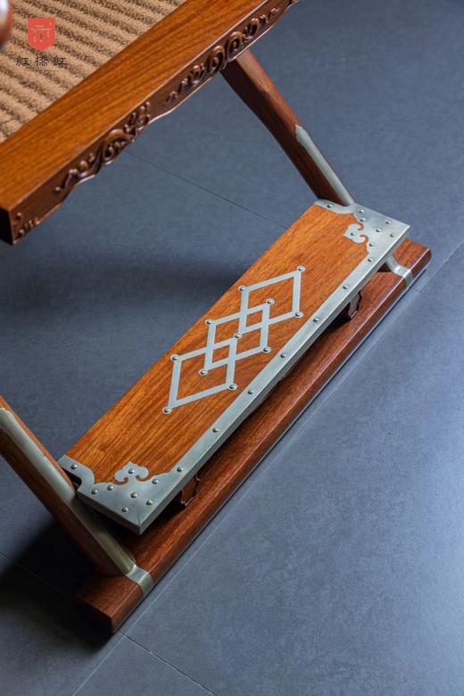 红桥红  家具严选  缅甸花梨（大果紫檀）【绳面 王款 麒麟纹交椅】 商品图5