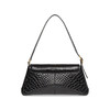 BALENCIAGA 巴黎世家 女士小号闪亮超柔软鳄鱼压纹小牛皮翻盖包斜挎单肩包 黑色 695645 2108X 1000 商品缩略图2
