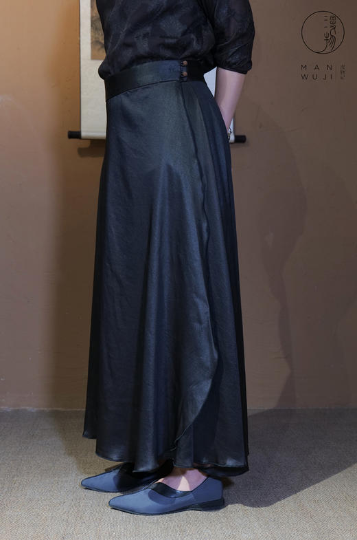 XYS-063漫物记香云纱两粒扣荷叶半裙 商品图2