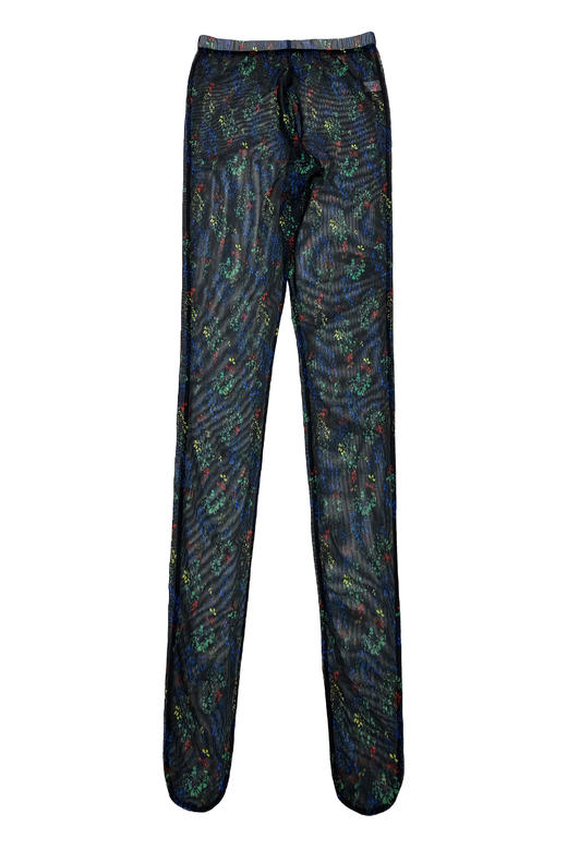 花色针织打底裤/黑底多色碎花【2022秋冬新品 定制款】--中国设计师品牌QIUSHU TING 商品图0