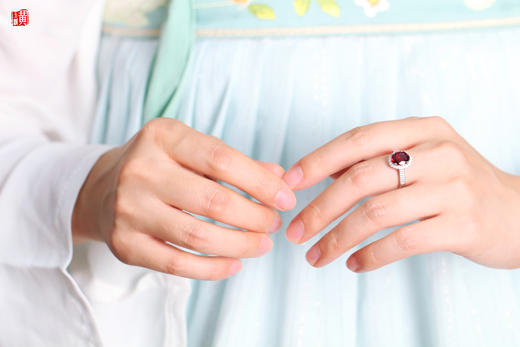 【红豆】石榴石戒指  镶嵌：925银 商品图5