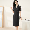 剩S/M/L 米思阳2024夏季新款时尚OL西装式连衣裙拼接蕾丝袖修身中长裙裙子 商品缩略图0