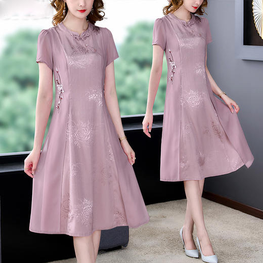 2022新款改良旗袍气质遮肉显瘦国风刺绣连衣裙  XYX8680 商品图2