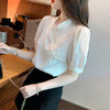 复古盘扣上衣女2022夏季气质百搭短袖洋气雪纺小衫 KQL1280 商品缩略图1