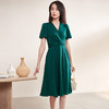 米思阳V领灯笼袖新款夏装气质高雅大裙摆连衣裙 商品缩略图1