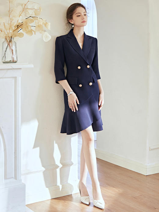 艾尚臣职业连衣裙女高端职场通勤气质工作服正装裙子短袖西装裙夏 商品图3