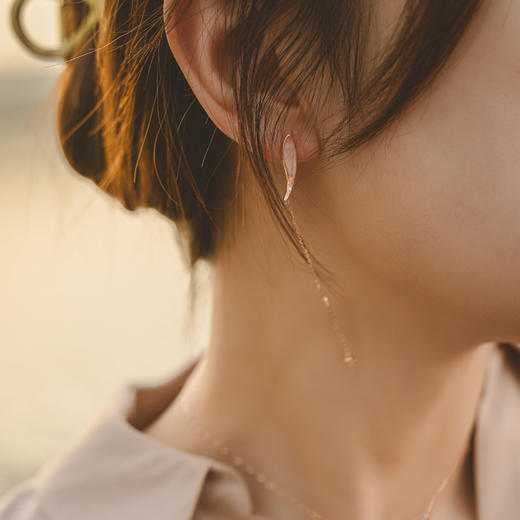 ［东方幸趣］18K玫瑰金芙蓉石镶钻耳饰#点亮 商品图3