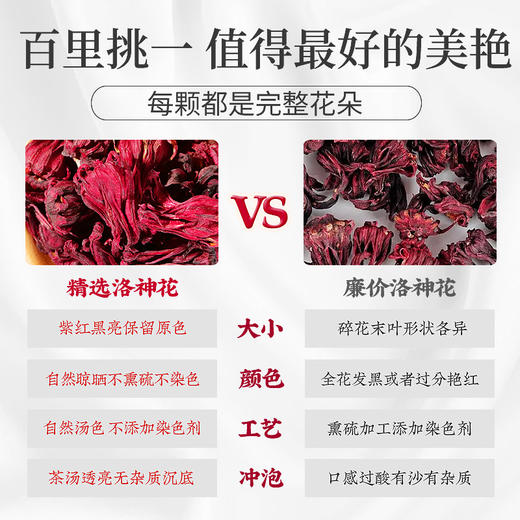 庄民 洛神花 玫瑰茄 手工精选好货 干花茶叶花草茶50g/罐 商品图5