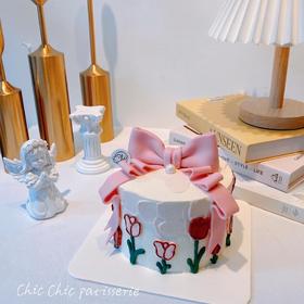 郁金香蝴蝶结蛋糕 | 昔果