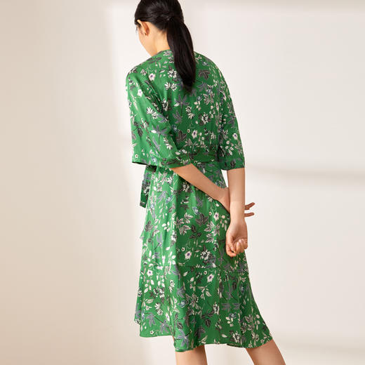 玳莎女真丝印花茶歇裙连衣裙 BA35202 商品图2