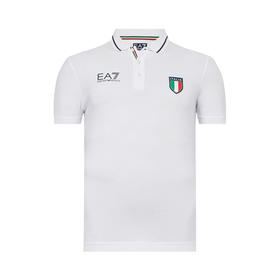 EMPORIO ARMANI EA7 阿玛尼 男士棉质字母标志logo印花短袖 POLO衫 白色 8NPFC0 PCA2Z 1100