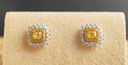 精致小克拉数18k金黄钻耳环 商品图2