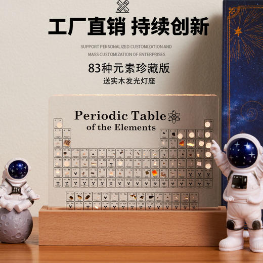 元素周期表元素实物内嵌标本毕业生日礼物科普展示亚克力桌面摆件 商品图1