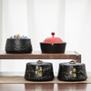 远山黑陶创意时尚陶瓷烟灰缸家用客厅茶桌防风带盖防飞灰烟灰缸槽 商品缩略图6