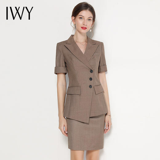 IWY/卡其色西装半裙都市时尚商务职业套装西服CS12222 商品图1