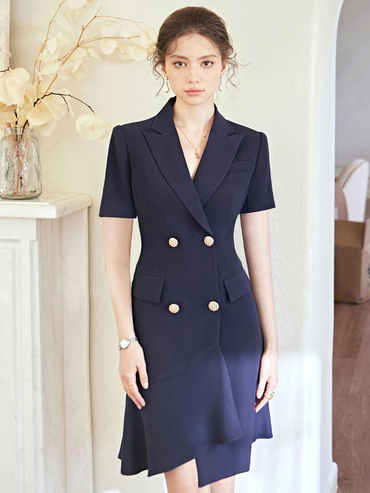 艾尚臣职业连衣裙女高端职场通勤气质工作服正装裙子短袖西装裙夏 商品图1