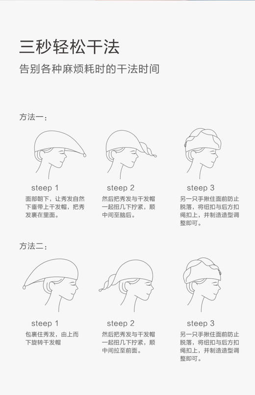 今之逸品干发帽女吸水速干擦头发毛巾包头巾加厚浴帽长发干发巾（粉色） 商品图3
