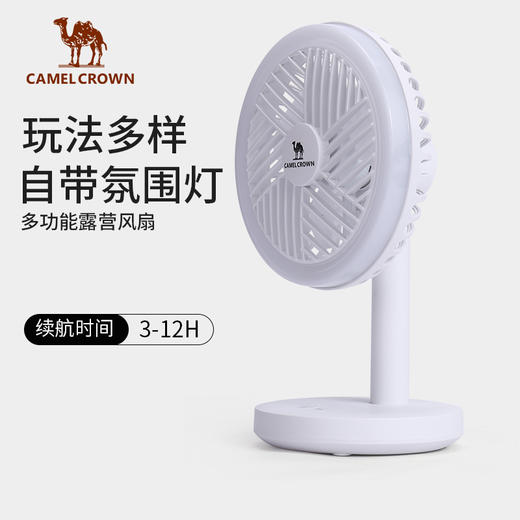 户外露营小风扇帐篷灯便携充电静音LED灯悬挂营地灯学生宿舍照明 1J32350504 商品图1