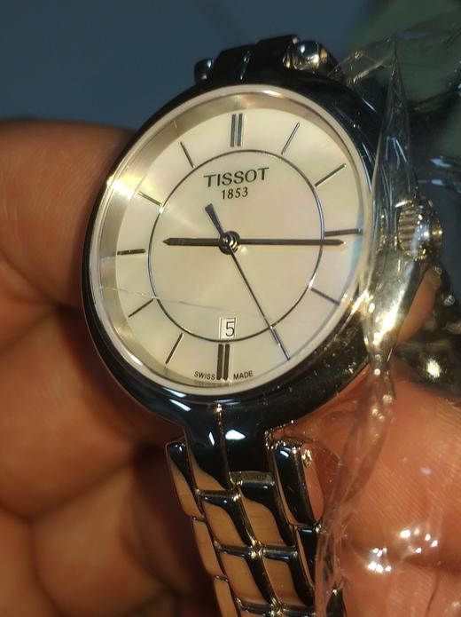 7611608270202 天梭TISSOT 天梭女表 弗拉明戈系列珍珠母贝表盘不对称表耳钢带石英手表腕表【没电】 商品图5