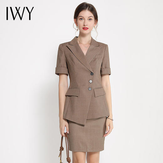 IWY/卡其色西装半裙都市时尚商务职业套装西服CS12222 商品图0