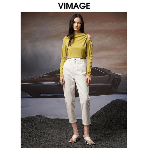 VIMAGE纬漫纪秋季新款设计感小众显瘦套头小上衣女V1813405 商品图1