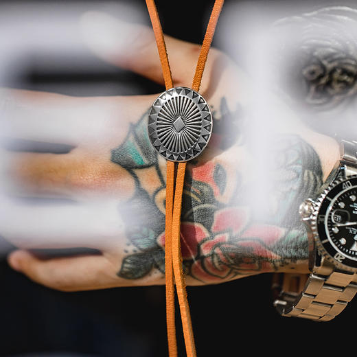 工装优选 日系复古波洛领带印第安白铜吊坠项链配饰品领结绳装饰男 商品图0