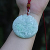 缅甸A货翡翠山水牌吊坠男女新款冰糯种挂绳玉石项链 商品缩略图3