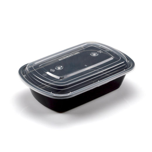 喇叭花一次性餐盒美式饭盒双格外卖便当盒方形打包盒汤碗加厚50套 商品图4