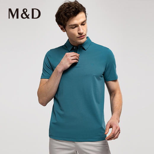 【菁英同款】名盾长绒棉绣花翻领短袖Polo衫夏季男士商务T恤22461 商品图1