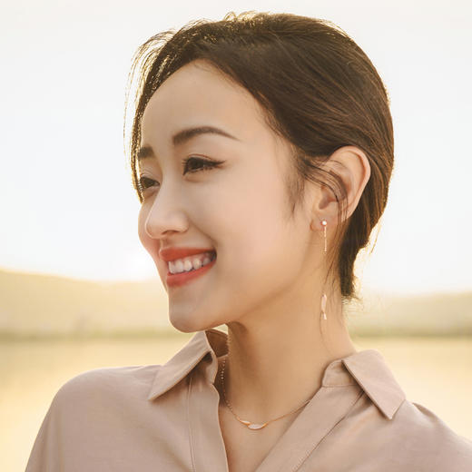 ［东方幸趣］18K玫瑰金芙蓉石镶钻耳饰#点亮 商品图1