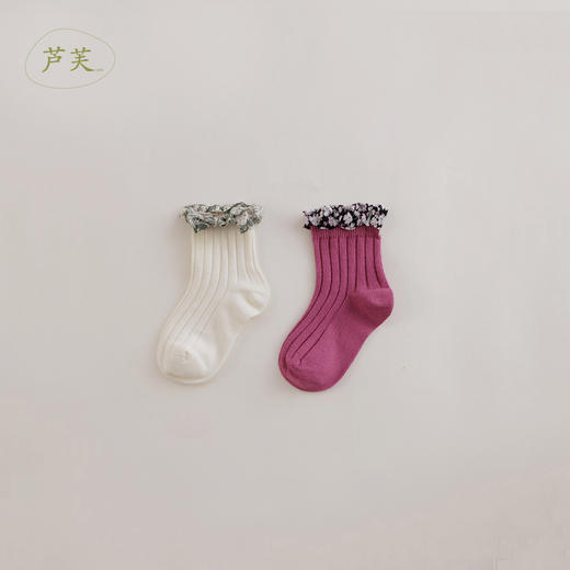 【马克珍妮 芦芙系列】新款 女童优雅花边长袜2双装221815 商品图1
