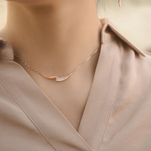 ［东方幸趣］18K玫瑰金芙蓉石镶钻项链#点亮 商品图3