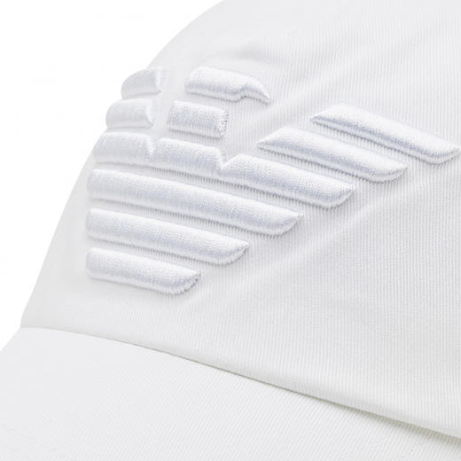 EMPORIO ARMANI 阿玛尼 男士棉质徽标棒球帽 白色 627522 CC995 00010 商品图3