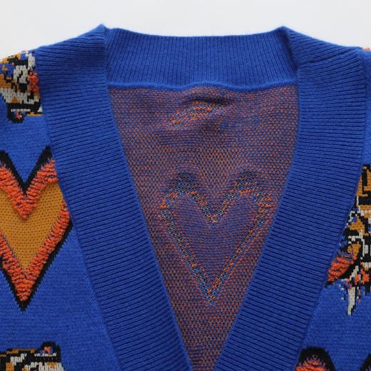 谜底2022新款爱心图案织花合体针织开衫女228MZ6170 商品图3