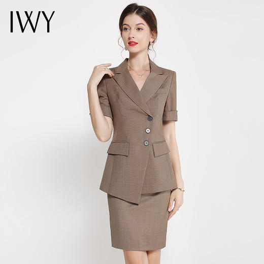 IWY/卡其色西装半裙都市时尚商务职业套装西服CS12222 商品图2