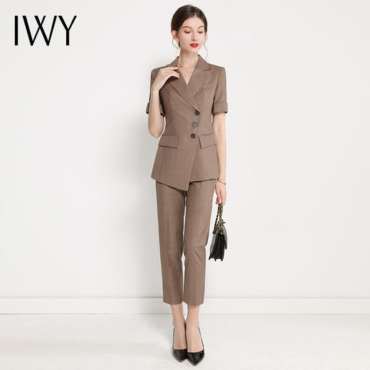 IWY/卡其色西装西裤都市时尚商务职业套装西服CP12222 商品图0