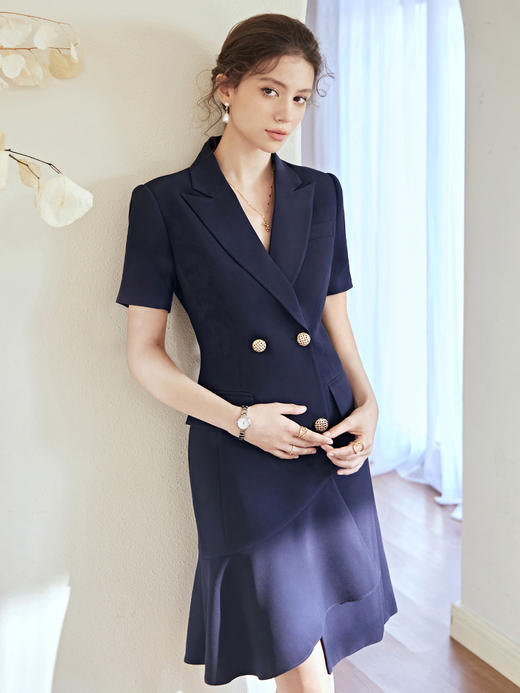 艾尚臣职业连衣裙女高端职场通勤气质工作服正装裙子短袖西装裙夏 商品图2