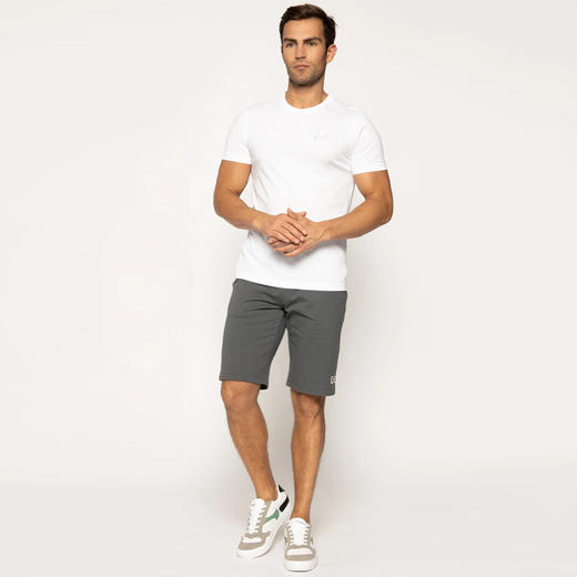 EMPORIO ARMANI EA7 阿玛尼 男士棉质字母标志logo印花休闲短裤 灰色 8NPS02 PJ05Z 1977 商品图3