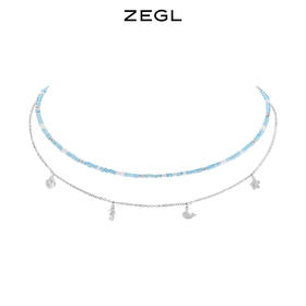 ZEGL设计师环岛日记系列双层叠戴串珠项链女2022年新款夏季锁骨链