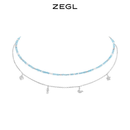 ZEGL设计师环岛日记系列双层叠戴串珠项链女2022年新款夏季锁骨链 商品图0
