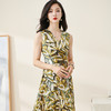 剩S 米思阳2024春季新款优雅法式百搭打底印花V领a字大摆裙高腰连衣裙 商品缩略图3