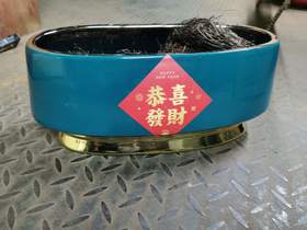 蓝色花器长方形