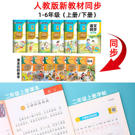 墨点字帖小学生语文同步练字帖三年级一二上册四五年级上册六儿童练字荆霄鹏硬笔书法写字课楷书统编人教版语文部编版描红练字帖 商品图1